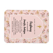 Weihnachtsblumen Rose Goldeinladung Magnet (Horizontal)