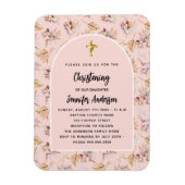 Weihnachtsblumen Rose Goldeinladung Magnet (Vertikal)