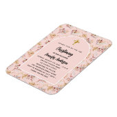 Weihnachtsblumen Rose Goldeinladung Magnet (Linke Seite)