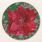 Weihnachtsblumen Runder Pappuntersetzer (Vorderseite)