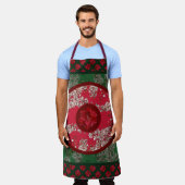 Weihnachtsblumen Schürze (Getragen)