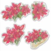 Weihnachtsblumen-Stickerbogen mit Weihnachtssterne Aufkleber (Vorderseite)