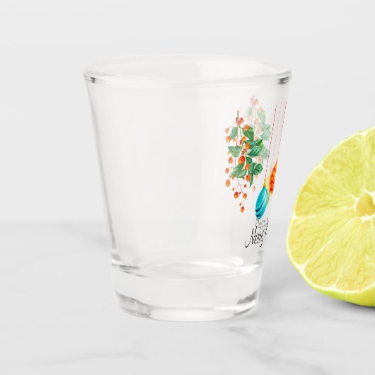 Weihnachtsblumen und -dekorationen schnapsglas (Links)