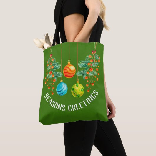 Weihnachtsblumen und -dekorationen tasche (Von Nahem)