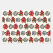 Weihnachtsblumen und -haus geschenkpapier set (Vorderseite 3)