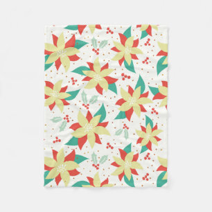 Weihnachtsblumen und Mistelzweig Fleecedecke