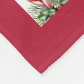 Weihnachtsblumen, Vögel und Kerzen Fleecedecke (Ecke)