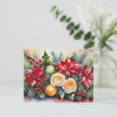 Weihnachtsblumenarrangements Postkarte (Stehend Vorderseite)