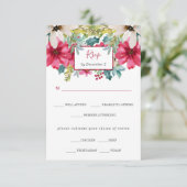 Weihnachtsblumenhochzeit | Wahl des Essens RSVP Karte (Stehend Vorderseite)
