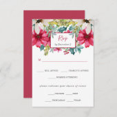 Weihnachtsblumenhochzeit | Wahl des Essens RSVP Karte (Vorne/Hinten)