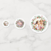 Weihnachtsblumenkranz und Fotos Konfetti (Vorderseiten)