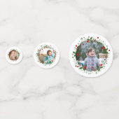 Weihnachtsblumenkranz und Fotos Konfetti (Rückseiten)