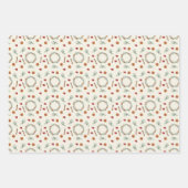 Weihnachtsblumenkranz| Weißer Text Geschenkpapier Set (Vorderseite)