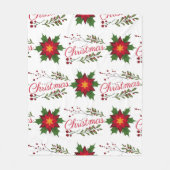 Weihnachtsblumenkranz Wintermauerwerk Fleecedecke (Vorderseite)