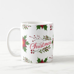 Weihnachtsblumenkranz Wintermauerwerk Kaffeetasse