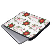 Weihnachtsblumenkranz Wintermauerwerk Laptopschutzhülle (Vorne Knopf)