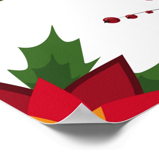 Weihnachtsblumenkranz Wintermauerwerk Poster (Ecke)