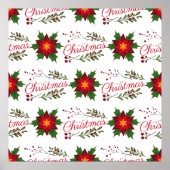 Weihnachtsblumenkranz Wintermauerwerk Poster (Vorne)