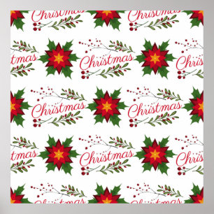 Weihnachtsblumenkranz Wintermauerwerk Poster