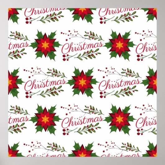 Weihnachtsblumenkranz Wintermauerwerk Poster (Vorne)