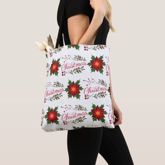 Weihnachtsblumenkranz Wintermauerwerk Tasche (Von Nahem)