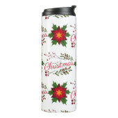 Weihnachtsblumenkranz Wintermauerwerk Thermosbecher (Nach links gedreht)