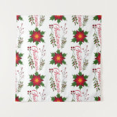 Weihnachtsblumenkranz Wintermauerwerk Wandteppich (Vorderseite (Horizontal))