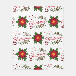 Weihnachtsblumenkranz Wintermuster Blütenblatt hol Fleecedecke