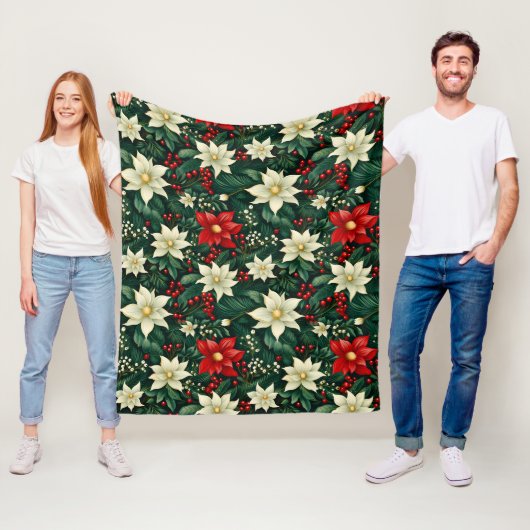 Weihnachtsblumenmuster fleecedecke (Beispiel)