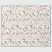 Weihnachtsblumenmuster Geschenkpapier (Flach)