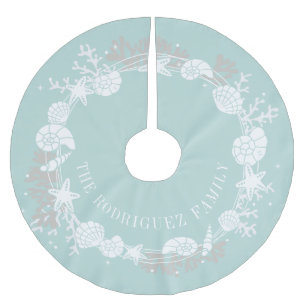 Weihnachtsblumenrock der Muschel Polyester Weihnachtsbaumdecke