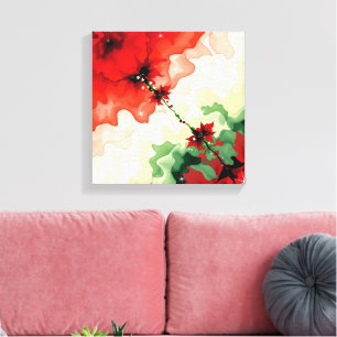 Weihnachtsblüten-Frequenzen Premium-Wrapped-Canvas Leinwanddruck