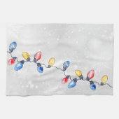 Weihnachtsblüten, Lichter mit String, Urlaub Geschirrtuch (Horizontal)