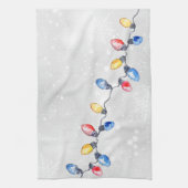 Weihnachtsblüten, Lichter mit String, Urlaub Geschirrtuch (Vertikal)
