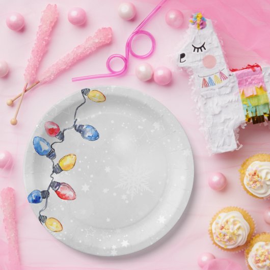 Weihnachtsblüten, Lichter mit String, Urlaub Pappteller (Party)