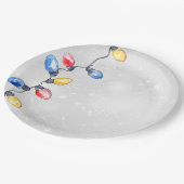 Weihnachtsblüten, Lichter mit String, Urlaub Pappteller (Schrägansicht)