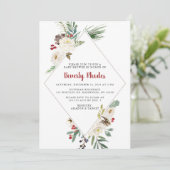 Weihnachtsblütendusche Einladung (Stehend Vorderseite)