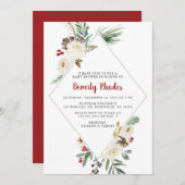 Weihnachtsblütendusche Einladung (Vorne/Hinten)