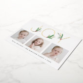 Weihnachtsblütenjubiläum mit drei Fotos Folien Feiertagskarte (Gedreht)