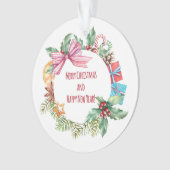 Weihnachtsblütenkranz | Urlaub Ornament (Vorderseite)