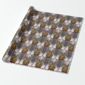 Weihnachtsbock mit Kranz Geschenkpapier (Ungerollt)