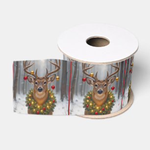 Weihnachtsbock mit Kranz Ripsband