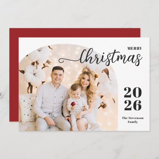 Weihnachtsbogen 1 Foto Feiertagskarte (Vorne/Hinten)