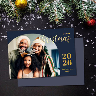 Weihnachtsbogen 1 Foto Modernes Minimalgold Folien Feiertagskarte