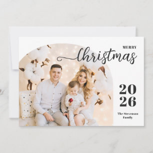 Weihnachtsbogen 2 Fotos Modernistisches Rot Feiertagskarte