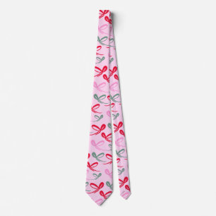 Weihnachtsbögen grün rosa whimiscal handgezeichnet krawatte