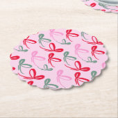 Weihnachtsbögen grün rosa whimiscal handgezeichnet untersetzer (angewinkelt)