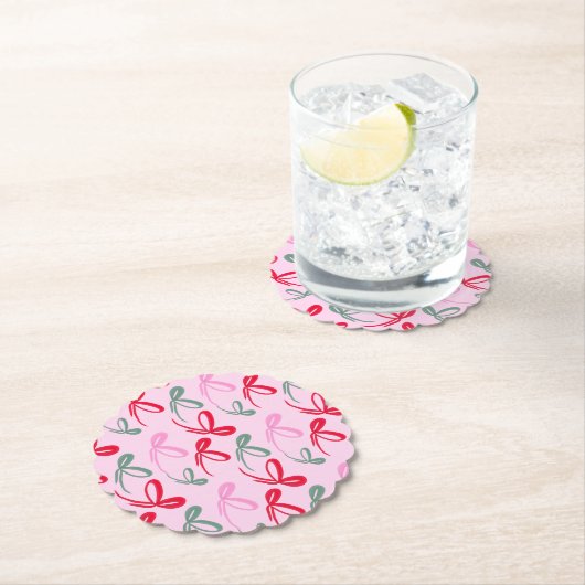 Weihnachtsbögen grün rosa whimiscal handgezeichnet untersetzer (Vor Ort)