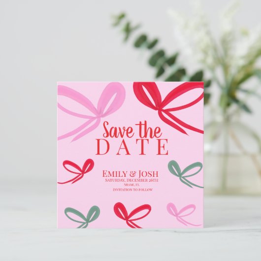 Weihnachtsbögen Mehrfarbig Save the Date (Stehend Vorderseite)