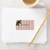 Weihnachtsbogen mit gestreiftem Hintergrund Adressaufkleber (Insitu)